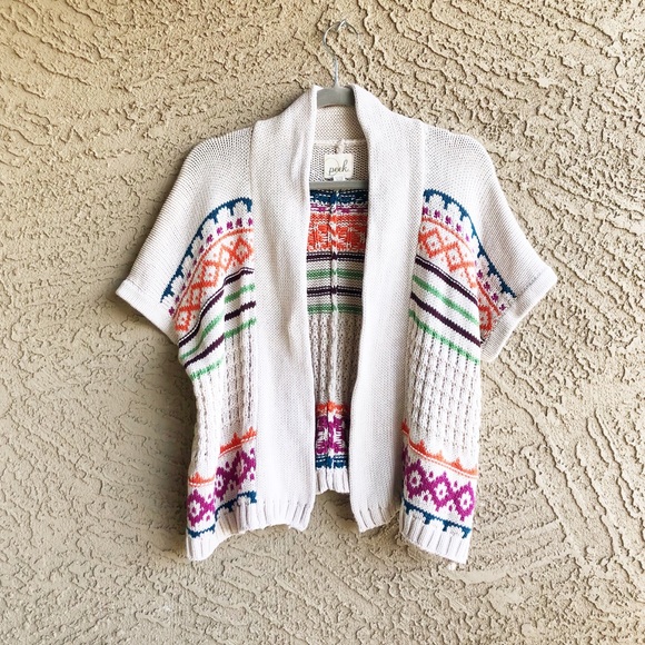 Peek Other - PEEK ✨GIRLS✨ Tribal Knit Open Shawl Cardigan